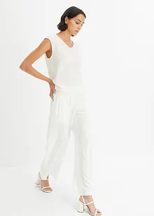 Pantalon à taille élastiquée en crêpe de viscose fluide, bonprix