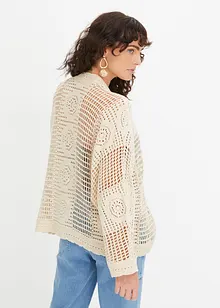 Gilet en maille, aspect crochet, bonprix