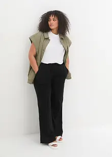 Pantalon en lin à plis religieuse, bonprix