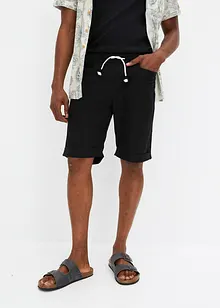 Bermuda à taille élastiquée en lin mélangé, Regular Fit, bonprix