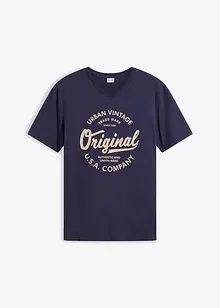 T-shirt col V, 100% coton, bonprix