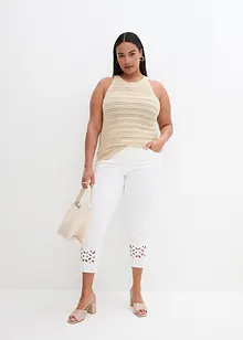 Top en maille ajourée avec lin, bonprix
