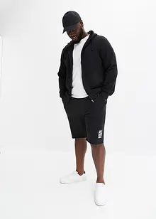 Bermuda sweat à bordures ouvertes en coton, Loose Fit, bonprix