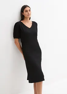 Robe en jersey longueur genou en matière texturée, bonprix