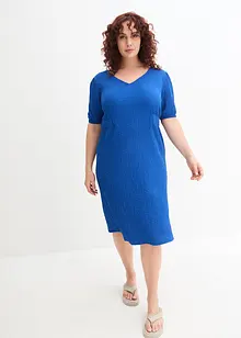 Robe en jersey longueur genou en matière texturée, bonprix