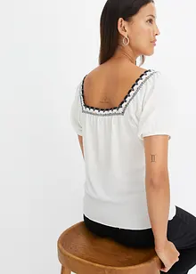 T-shirt à galon en dentelle, bonprix