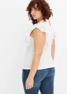 T-shirt à dentelle et volants, bonprix