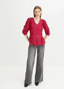 Blouse à volants en viscose fluide, bonprix