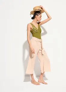 Pantalon de plage en gaze de coton, longueur 3/4, bonprix