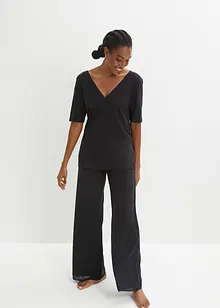 Pyjama en viscose mélangée avec pantalon large, bonprix