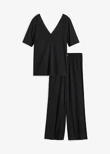 Pyjama en viscose mélangée avec pantalon large, bonprix