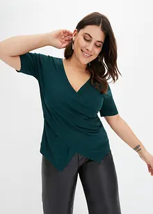 T-shirt cache-cœur en viscose extensible, bonprix