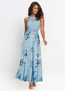 Robe longue estivale avec imprimé floral et dentelle, bonprix