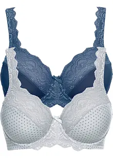 Lot de 2 soutiens-gorge à armatures et dentelle, bonprix