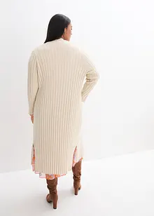 Long gilet en maille coton et soie, bonprix