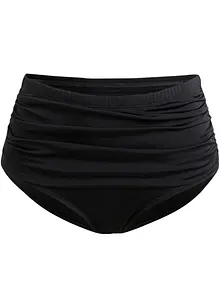 Bas de maillot sculptant, taille haute, maintien léger, avec fronces, bonprix