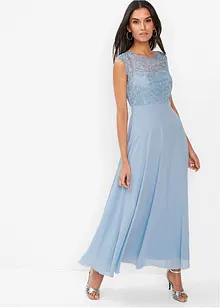 Robe longue avec empiècement dentelle, bonprix