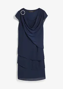 Robe en crêpe avec broche sur l'épaule, bonprix