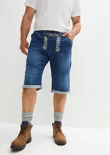 Bermuda en jean extensible avec broderie, Regular Fit, bonprix