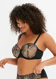 Soutien-gorge balconnet à armatures orné de broderies, bonprix