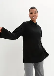 Pull oversize avec col roulé et fentes sur le côté, bonprix