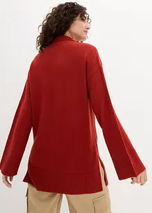 Pull oversize avec col roulé et fentes sur le côté, bonprix