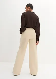 Pantalon ample en velours côtelé avec lien à nouer, taille haute, bonprix