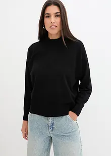 Pull oversize en fine maille à col montant, bonprix