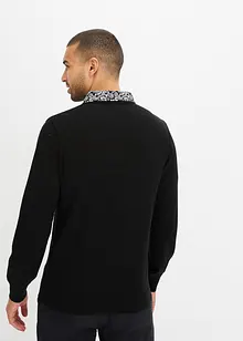 Pull en fine maille à col chemise, bonprix