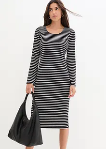 Robe rayée en jersey côtelé, bonprix