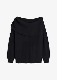 Pull à encolure Bardot asymétrique, bonprix