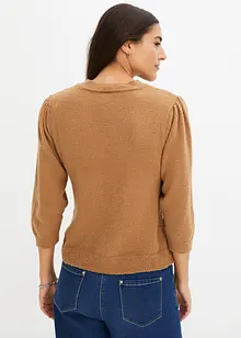 Pull manches 3/4 à détails ajourés, bonprix