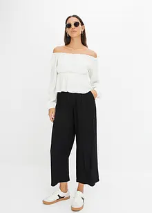 Blouse Carmen, effet froissé, bonprix