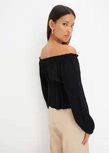 Blouse Carmen, effet froissé, bonprix