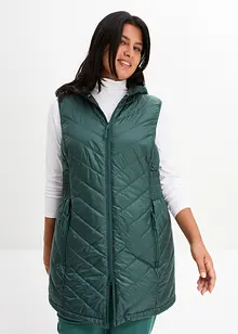 Long gilet matelassé sans manches, ultra-léger avec poche de rangement, bonprix