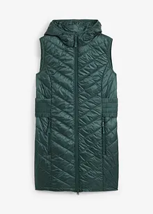 Long gilet matelassé sans manches, ultra-léger avec poche de rangement, bonprix