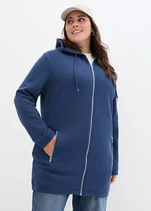 Long sweat zippé avec poches zippées, bonprix