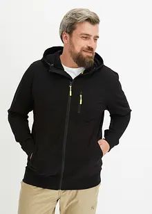 Sweat zippé à capuche avec détails sportifs en léger néoprène, bonprix