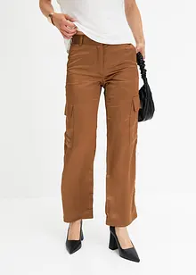 Pantalon cargo en satin, bonprix