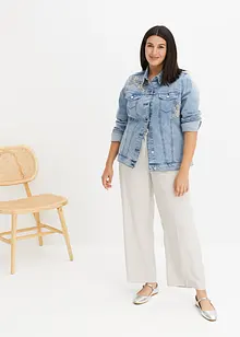 Veste en jean avec perles appliquées, bonprix