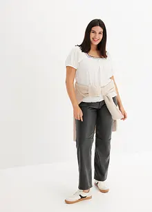 Pantalon enduit taille normale, bonprix