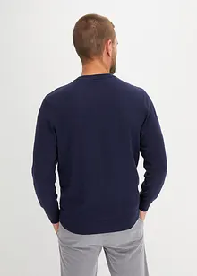 Pull coton en fine maille à col rond, bonprix