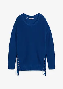 Pull en coton à laçage, oversize, bonprix