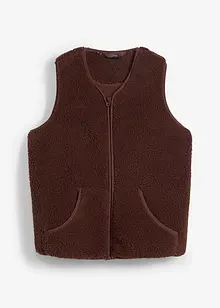 Gilet sans manches en maille peluche avec poche kangourou, bonprix