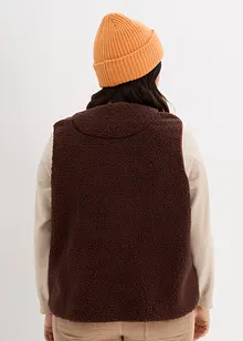 Gilet sans manches en maille peluche avec poche kangourou, bonprix