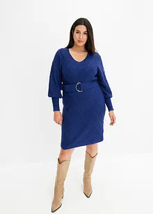 Robe en maille avec ceinture, bonprix