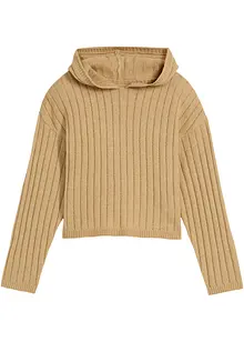 Pull en maille fille à capuche, bonprix