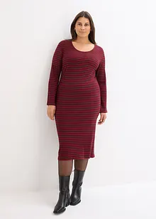 Robe rayée en jersey côtelé, bonprix