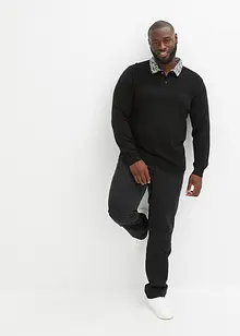 Pull polo en fine maille à col chemise, bonprix