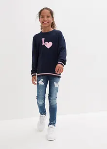 Pull fille en maille à imprimé, bonprix